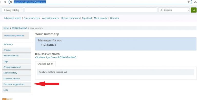 Library Purchase Suggestion Form Purchase Request for Academic Staff